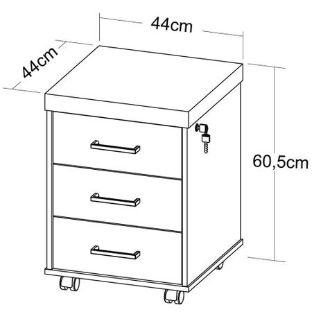 Imagem de Kit Mesa Escritório 158cm Armário Arquivo E Gaveteiro Atria Executiva A02 Castanho Preto - Lyam Decor