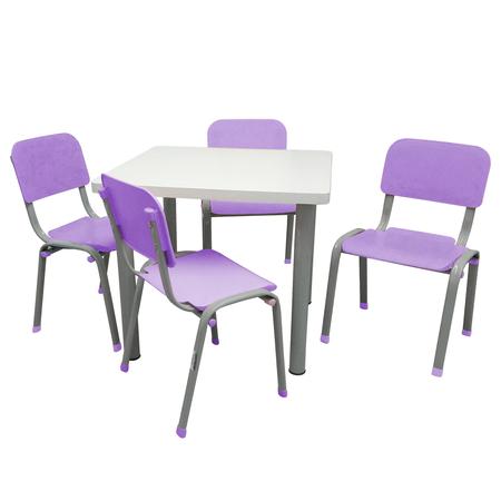 Imagem de Kit Mesa Infantil 4 Cadeiras Reforçada LG flex Lilás