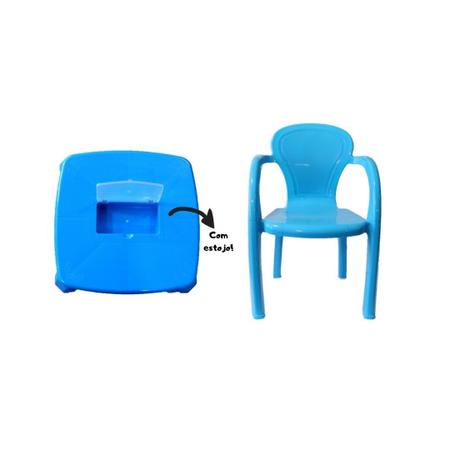 Kit mesa infantil com estojo e cadeira infantil azul usual Imagem de Kit mesa infantil com estojo e cadeira infantil azul usual