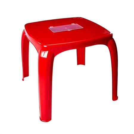 Imagem de Kit Mesa Infantil Com Estojo Vermelha + 2 Cadeiras Usual