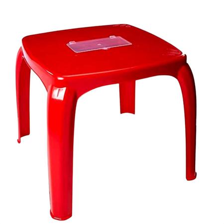 Imagem de Kit Mesa Infantil Com Estojo Vermelha + 2 Cadeiras Usual