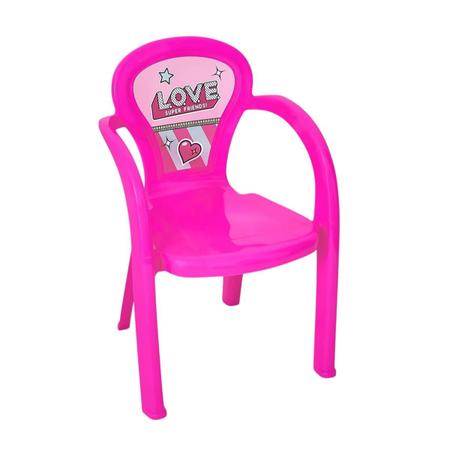 Imagem de Kit Mesa Infantil Meninas Decorada Love + 2 Cadeiras Love Usual