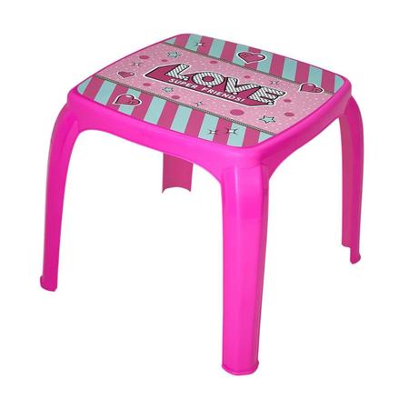 Imagem de Kit Mesa Infantil Meninas Decorada Love + 2 Cadeiras Love Usual