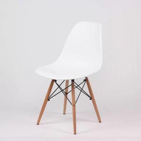 Imagem de Kit Mesa Jantar Eames Branca com 4 Cadeiras Eiffel 80cm Brancas