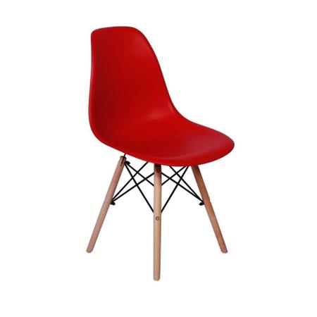 Imagem de Kit Mesa Jantar Eiffel 120cm Branca + 6 Cadeiras Charles Eames - Vermelha