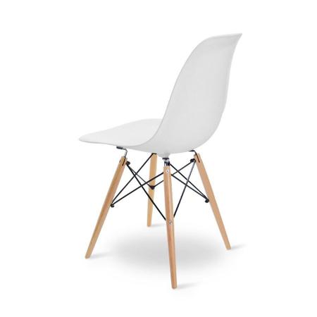 Imagem de Kit Mesa Para Computador Escrivaninha Porto Natural 90 cm e Cadeira Eiffel Charles Eames Branco D'Rossi