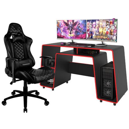 Pc gamer com cadeira e mesa