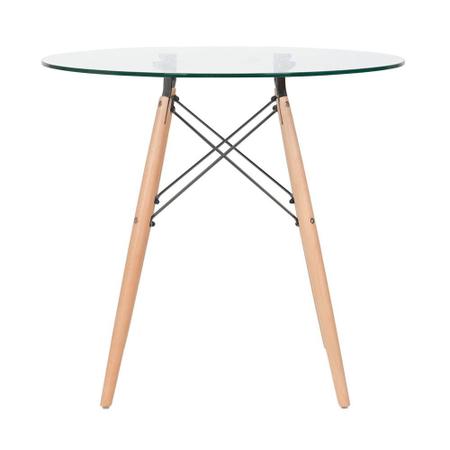 Imagem de KIT - Mesa redonda de vidro Eames 80 cm + 3 cadeiras Eiffel DAW