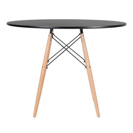 Imagem de KIT - Mesa redonda Eames 100 cm preto + 2 cadeiras Eiffel DSW