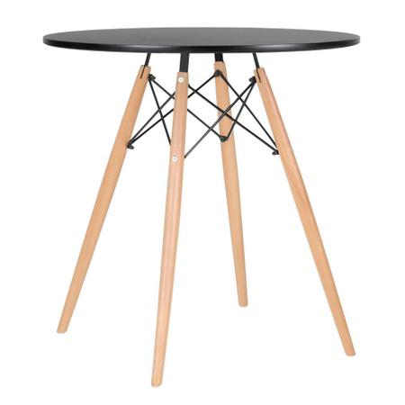 Imagem de KIT - Mesa redonda Eames 70 cm preto + 3 cadeiras Eiffel DSW