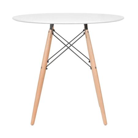 Imagem de KIT - Mesa redonda Eames 80 cm branco + 3 cadeiras Eiffel DSW