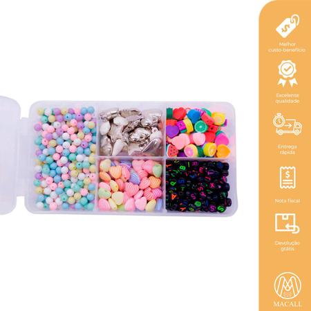 Kit Miçanga Diversos Bijuteria Strap Phone 1000 Pçs + Caixa Divisória - Macall Imagem de Kit Miçanga Diversos Bijuteria Strap Phone 1000 Pçs + Caixa Divisória