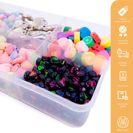 Kit Miçanga Diversos Bijuteria Strap Phone 1000 Pçs + Caixa Divisória - Macall Imagem de Kit Miçanga Diversos Bijuteria Strap Phone 1000 Pçs + Caixa Divisória