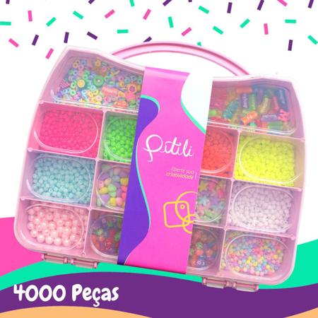 Kit Miçanga Para Montar Pulseira Infantil 4000 Peças + Fio - Comprar  Miçangas é na Loja Online Pitili