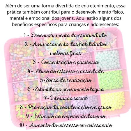 Kit Miçanga Montagem Pulseira Bijuteria Colar Infantil - Focu's Ecomm - Miçangas - Magazine Luiza