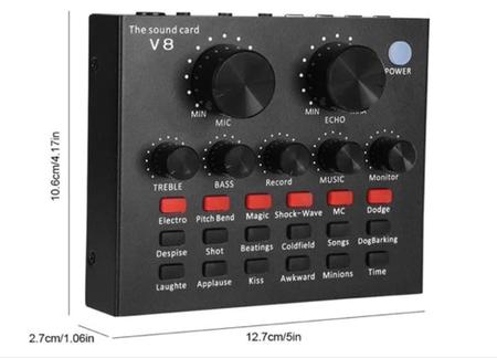 Imagem de Kit Microfone Condensador c/ Mesa V8 Articulado Live Estudio