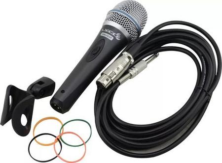 Imagem de Kit Microfone Vocal Lyco Sml48sp C/ Cabo Xlr 5m E Cachimbo Cor Preto