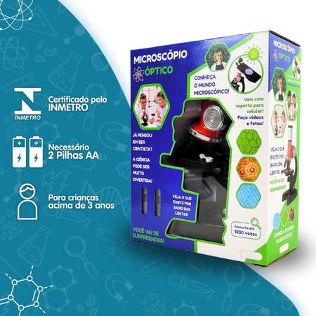 Imagem de Kit Microscópio Infantil Brinquedo De Cientista Educativo