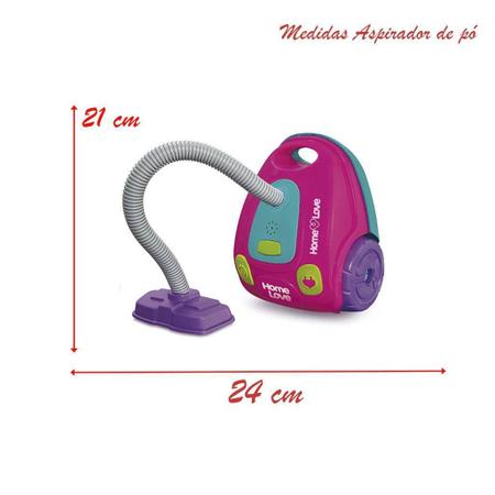 Imagem de Kit Mini Brinquedo Casinha Maquina De Lavar E Aspirador De P