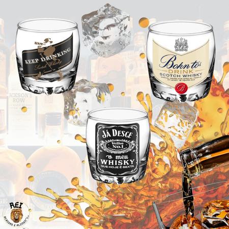 Imagem de Kit Mini Copo De Whisky Bebida Drink Coleção Luxo Vidro 80ml - 3 Unidades