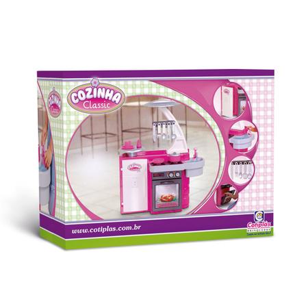 Imagem de Kit Mini Cozinha Infantil Com Fogão Geladeira E Micro-ondas