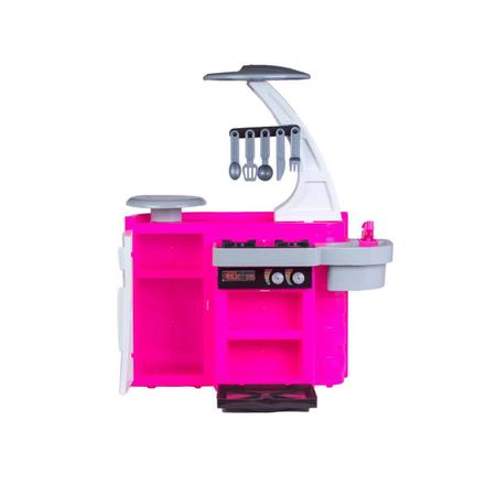 Imagem de Kit Mini Cozinha Infantil Com Fogão Geladeira E Micro-ondas