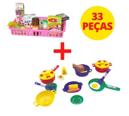 Kit Cozinha Infantil com Frigideira, Ovo e Salsicha - 7 Peças - Jogo de  Panelinhas e Comidinhas