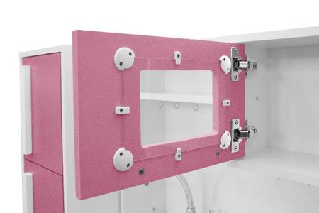 Imagem de Kit Mini Cozinha Perfeita Rosa Completa com Geladeira 100% MDF Infantil