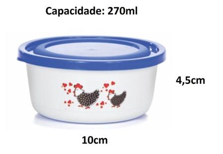 Imagem de Kit Mini Potes Redondo Plástico Prime 270Ml Galinha Angola