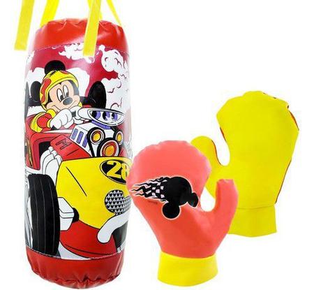 Imagem de Kit Mini Saco De Boxe + Luvas Mickey Infantil Disney