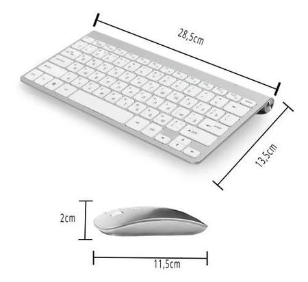 Imagem de Kit Mini Teclado E Mouse Sem Fio Wireless Bluetooth Compacto KA-685