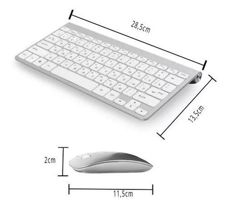 Imagem de Kit Mini Teclado E Mouse Sem Fio Wireless Notebook