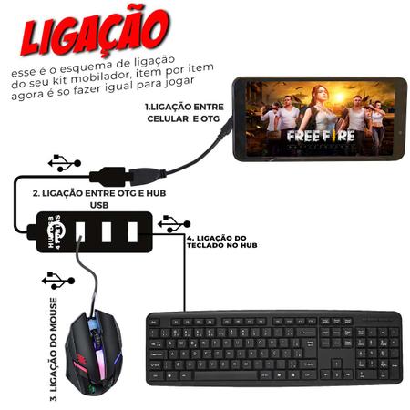 Mobilador Para Jogos de Celular Com Teclado e Mouse Jogar - EXBOM - Kit  Teclado e Mouse - Magazine Luiza