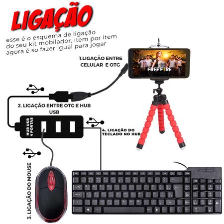 Kit Mobilador Gamer Jogar Ff No Celular Com Teclado e Mouse Jogue Igual  Sense TOP - VINIK - Kit Periféricos - Magazine Luiza