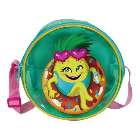 Kit Mochila Abacaxi Fruta Escolar Costas Tam G Infantil Lancheira Estojo Bolsinha - Sestini Imagem de Kit Mochila Abacaxi Fruta Escolar Costas Tam G Infantil Lancheira Estojo Bolsinha