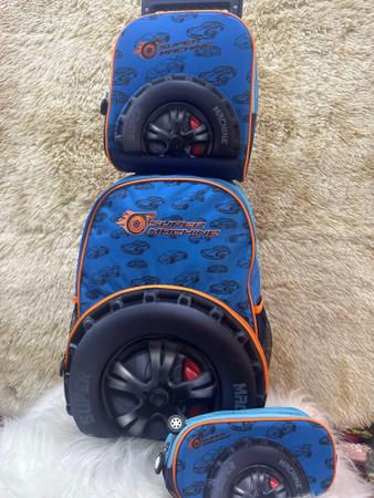 Imagem de Kit Mochila Carro Super Machine Hot Rodinhas Tam G Infantil - Nova Rio