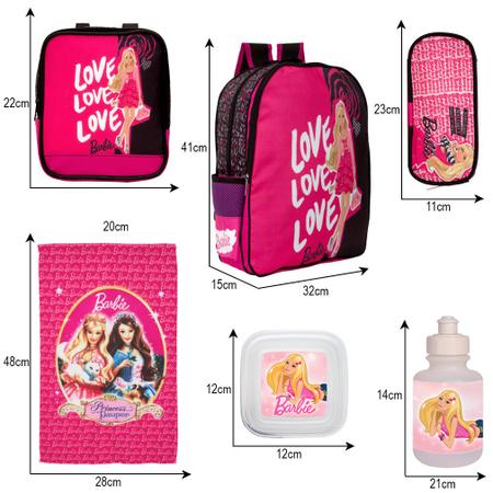 Imagem de Kit Mochila com Rodinha Menina Barbie Reforçada e Acessórios