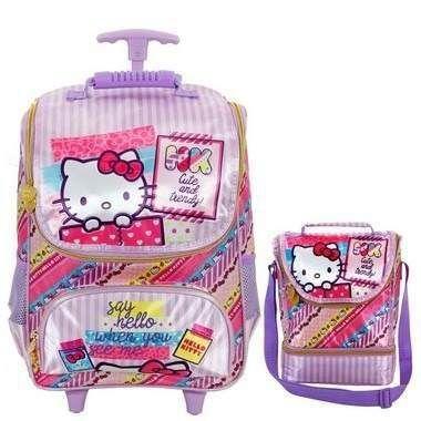 Kit Mochila com Rodinhas Hello Kitty Washi Pink com Lancheira - Kit Mochila  Infantil - Magazine Luiza