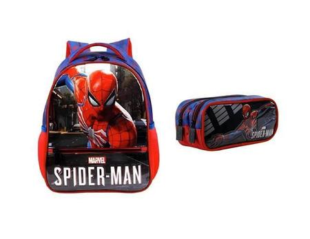 Imagem de Kit Mochila Costas M Tam 14 E Estojo Spider Man Xeryus 11673