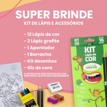 Kit Mochila Luluca + Estojo Bolsa Escolar Acessório Miçangas