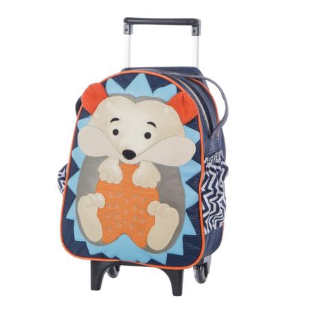 Imagem de Kit Mochila De Carrinho Infantil Bichinho G + Lancheira - Suporte Lancheira - Bebê Escolar Pets Zoo