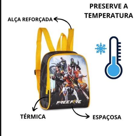 Kit Mochila de Costas c/Capuz e Lancheira Termica Free Fire - Ravi  Presentes - Material Escolar - Magazine Luiza