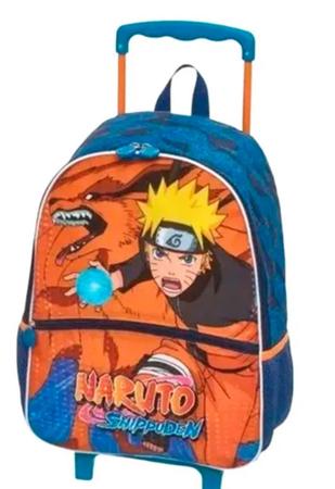 Imagem de Kit Mochila de Rodinha + Lancheira +Estojo Naruto Kurama