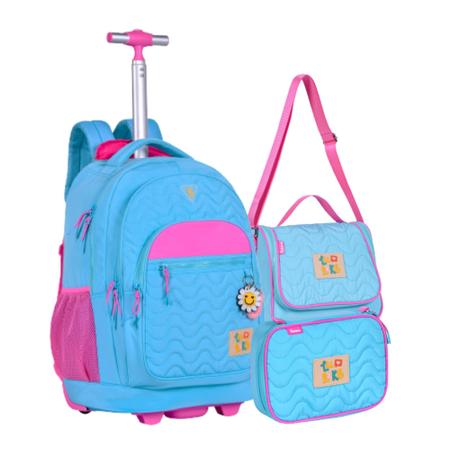 Kit Mochila De Rodinha Luluca Com Lancheira E Estojo Original Escolar - LULUCA OFICIAL Imagem de Kit Mochila De Rodinha Luluca Com Lancheira E Estojo Original Escolar