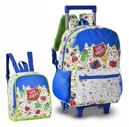 Mochila Escolar Infantil Oficial r Gato Galáctico