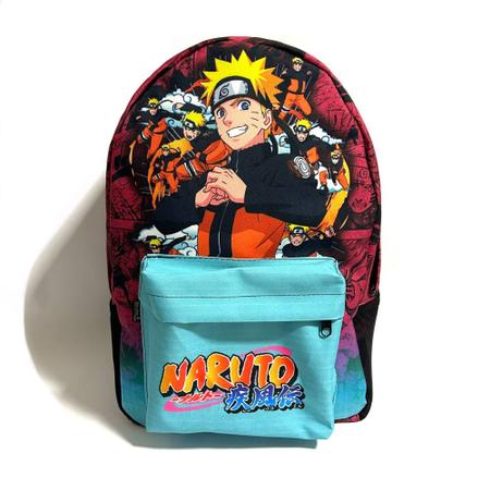 Kit mochila e estojo grande padrão escolar Naruto uzumaki versão