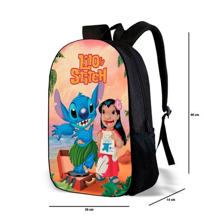 Imagem de Kit Mochila e o estojo Escolar Masculino Feminino Stitch Volta às Aulas