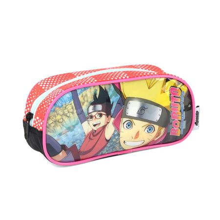 Kit Mochila Escolar Boruto Naruto Infantil de Carrinho Rodinhas