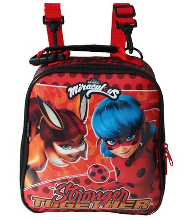 Kit Mochila Escolar De Rodas Ladybug Lancheira E Estojo - Dermiwil Imagem de Kit Mochila Escolar De Rodas Ladybug Lancheira E Estojo