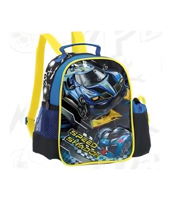 Imagem de Kit Mochila Escolar De Rodinha Menino Carro Speed Com Lancheira